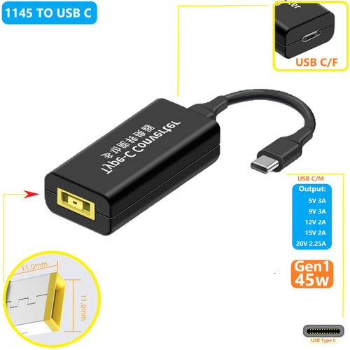 Power Charger Converter USB Type C Female PD Adapter Charging Cable for Thinkpad - Picture 10 of 12