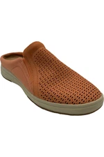 Earth Origins Perforated Leather Slip-On Clogs Emilia Terracotta
