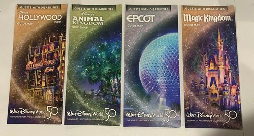 NEW  50th 2021 Walt Disney World Theme Park Guide Maps Guests with Disabilities