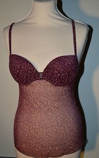 Slelei Moulded Animal print top 32C Cranberrie Red 4671 RRP  65