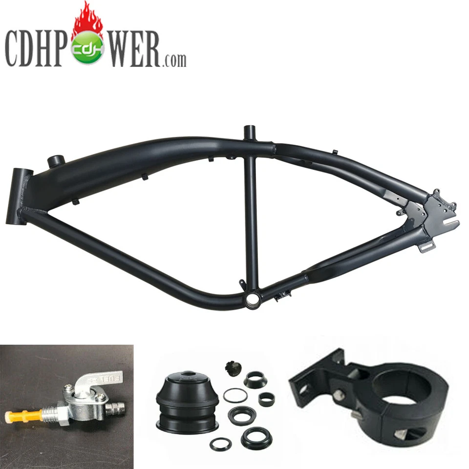 CDHPOWER Bicycle Gas Frame 3.4L(Black) Felt Faker Frame &Headset &Petcock &Mount
