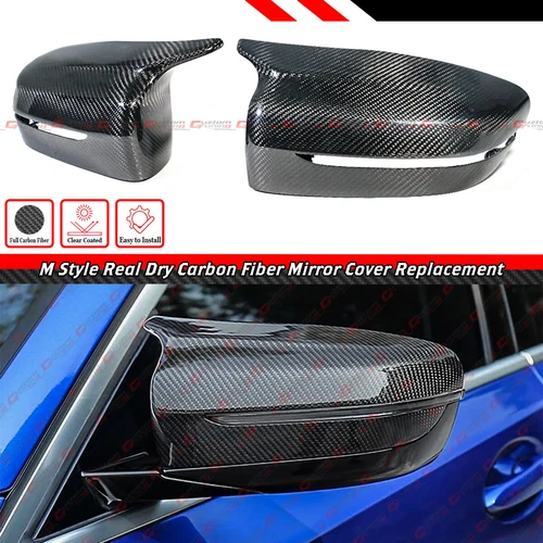 FOR 2017-22 BMW G30 G20 M STYLE FULL DRY CARBON FIBER REPLACEMENT MIRROR COVERS