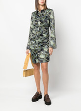 Designer GANNI Size 10 38 Paisley Satin Stunning Women's Dress