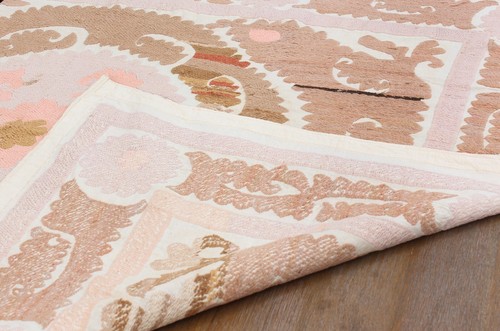 Suzani Fabric Suzani Throw Home Gift 3.74' x 4.36' Vintage Fast Shipment 16488 - Picture 24 of 24