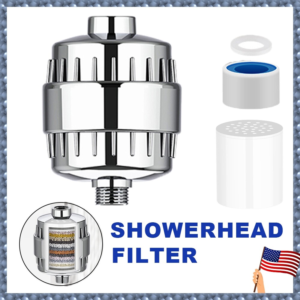 20 Stage Shower Head Filter Bath Hard Water Softener Chlorine Purifier Filters