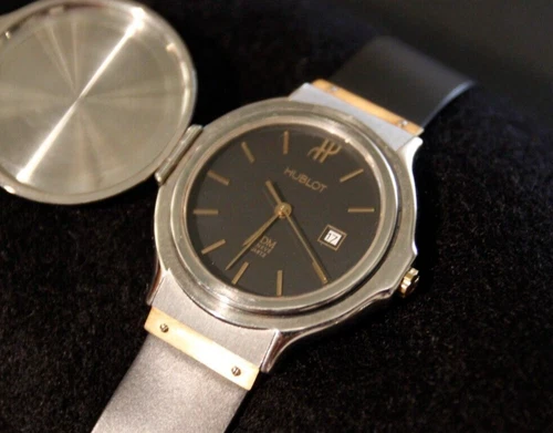 HUBLOT SELTENE UHR CLASSIC LADY MDM GENEVE GOLD STAHL Jagdgehäuse 28mm