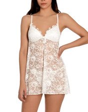 LINEA DONATELLA Heather Babydoll Nightgown And Thong Lingerie Set sz S Small