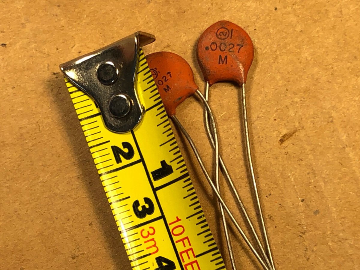 2 NOS Vintage Sprague .0027 uf 1000v Ceramic Disk Capacitors 1kv