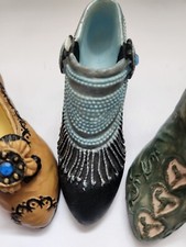 Miniature Resin Womens Shoes Ornamental Decorations Lot Of 5 Victorian Styles