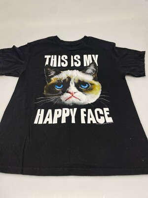 Grumpy Cat T-shirt Short Sleeve Black M Men's #A11
