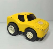 TONKA Metal Yellow Ferrari Vintage Pressed Steel Toy Sports Car 3.5” Japan 1970s