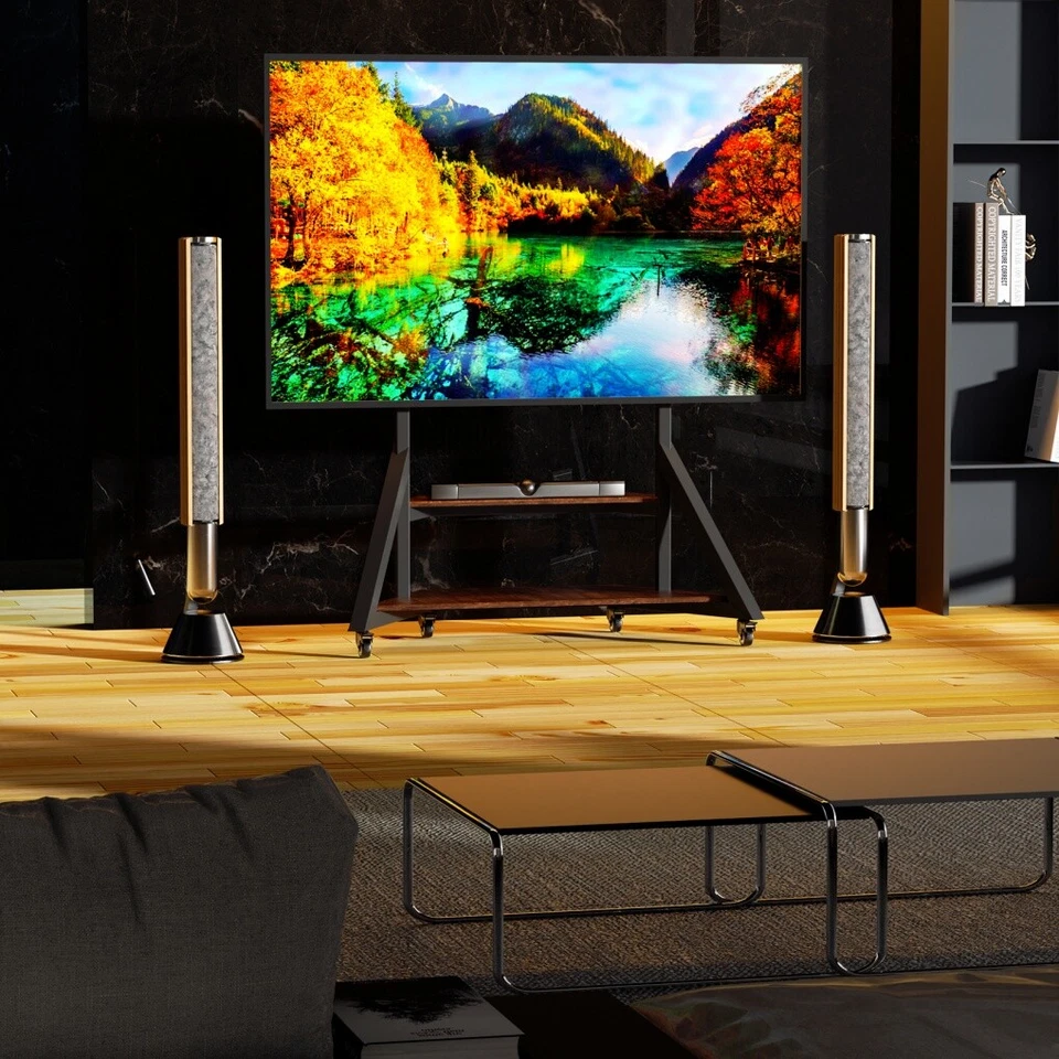 XL 40-100 pulgadas Universal Piso TV Soporte Altura Ajustable con Ruedas Desmontables Foto 3 de 4