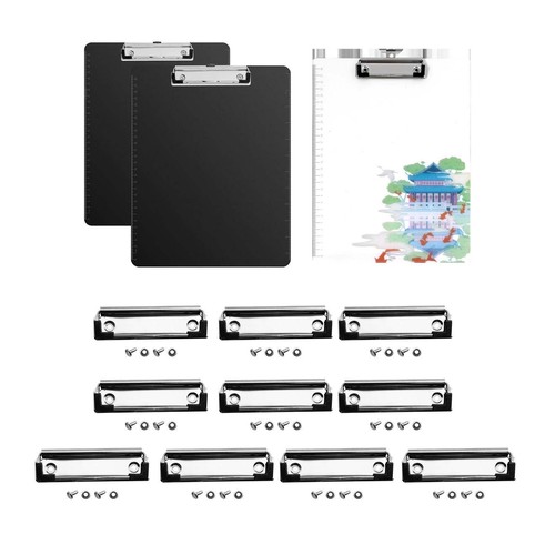 10x Mountable Clipboard Clips Document File Board Clips Iron 10cm