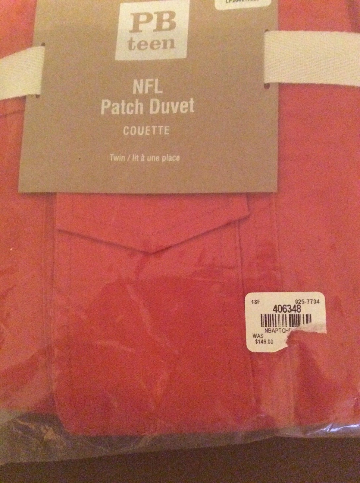 155 Pottery Barn duvet TWIN xl NFL dorm college cover HOLIDAY gift