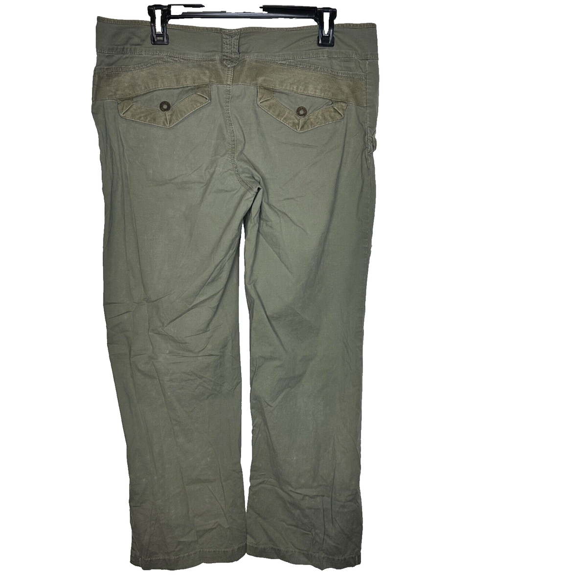 DKNY Vintage Cargo Pants Size 13 Olive Green Wide Leg Y2K