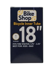 Bike Shop 18" Bicycle Inner Tube, Tire Widths 1.75-2.25" with Schrader Valve New