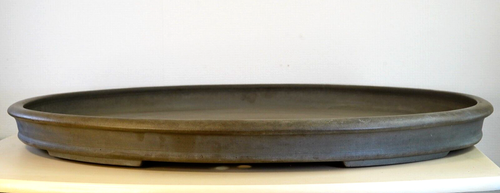 Japanese Bonsai Pot Tokoname HEKISUI 27.8"(70.6cm) Unglazed Oval Ex-Large J348