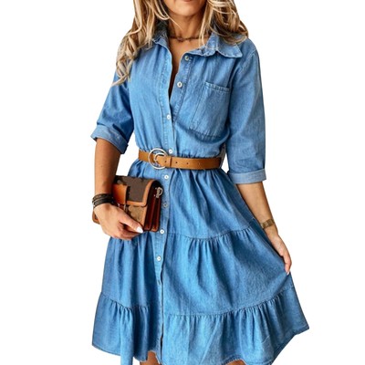 jeans midi dress for women