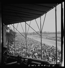 8" x 10" 1943 Photo Pimlico Racetrack, Near Baltimore, Maryland