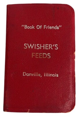Vtg 50s SWISHER S FEEDS~Danville,IL Mini Farm Ad Notebook~1951/1952 Calendars