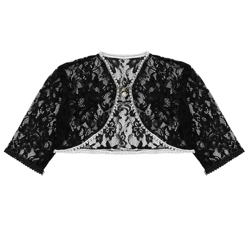 Kids Girls Crop Tops Toddler Cardigans Occasion Wrap Over Coats Shrugs Pageant - Picture 66 of 76