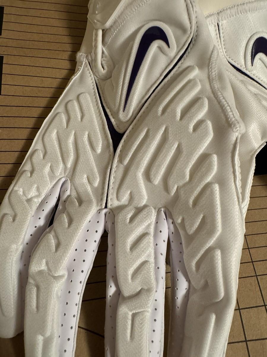Nike Men's 4XL NFL Pro Superbad 6.0 Football Gloves White/Purple