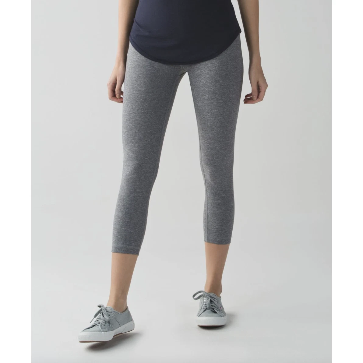 Lululemon Wunder Under Crop II Full-On Luon Heathered Slate Grey Size 2