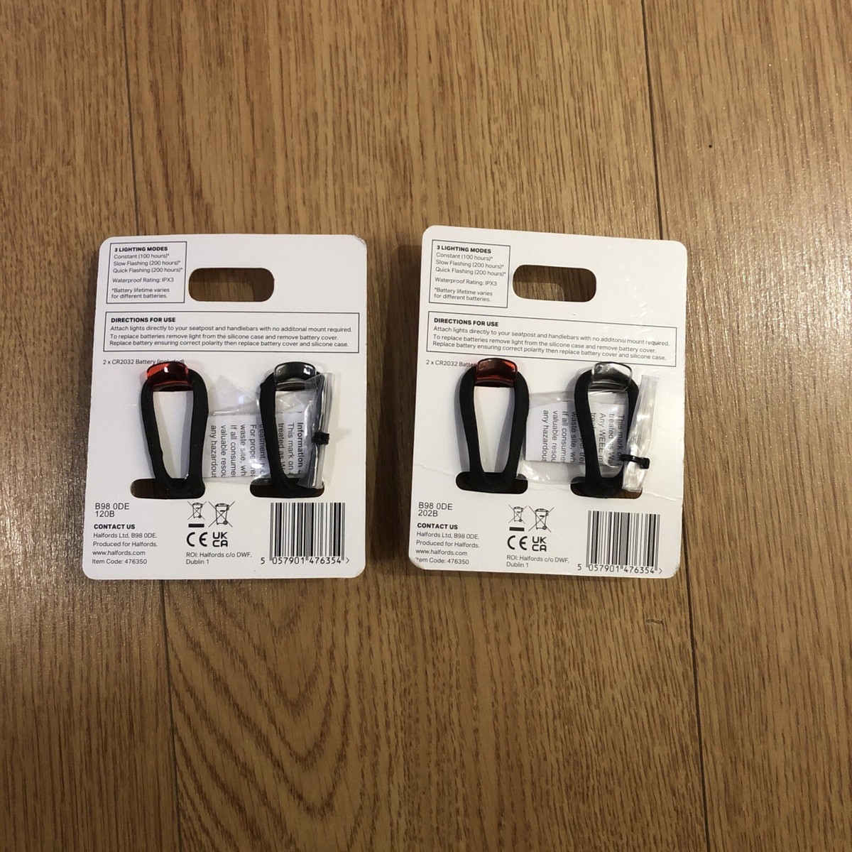2X Halfords Super Slim LED light Fits Any Brand New