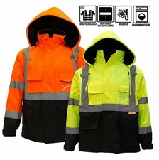 Men's Class 3 Hi-Vis Safety Bomber Jacket with Detachable sleeve -J8511/12