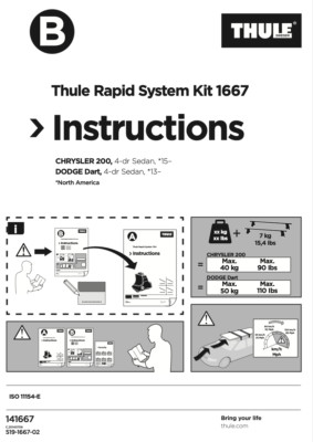Thule Fit Kit 1667 -- (Authentic Thule  141667) -- Fast & Free Shipping!