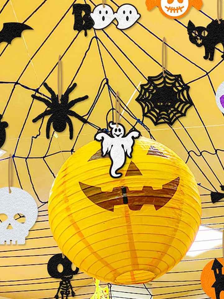 16 Pcs Halloween Tree Ornament Pumpkin Ghost Pendant Party Wall Door