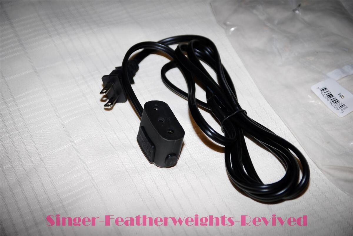 NEW SINGER SEWING MACHINE SINGLE LEAD POWER CORD-15-91, 301, 301A, 401,  403