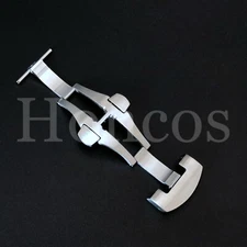 22 MM Steel Deployment Buckle Watch Leather Rubber Strap Clasp Fits for Panerai