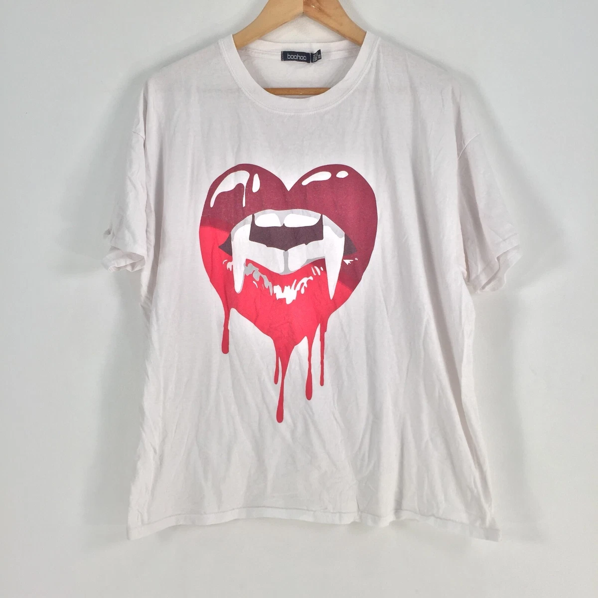 Boohoo womens t shirt size 22 white short sleeve crew neck cotton 048761