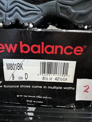 Size 9 - New Balance 801 Black Grey | eBay