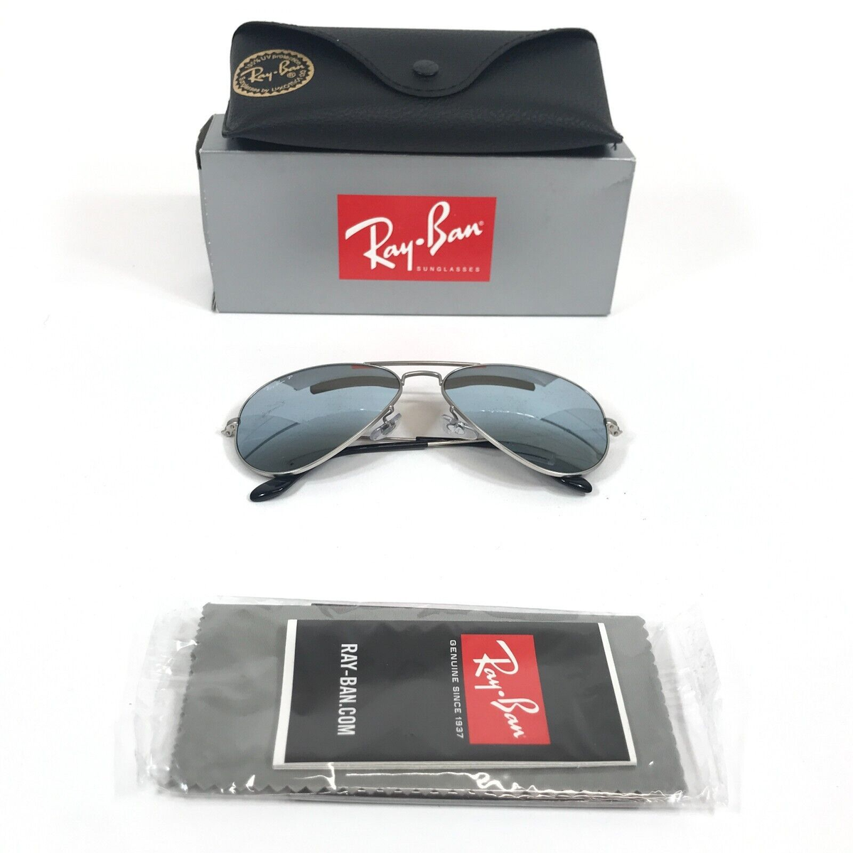 Ray-Ban Sunglasses RB3025 AVIATOR LARGE METAL 019/W3 Matte Silver