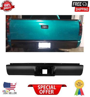 Bumper Roll Pan License Plate Light Rear  Cut Out Fits 1988-1998 Chevrolet GMC