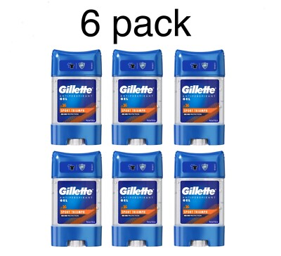 6 x GILLETTE SPORT TRIUMPH men deodorant antiperspirant gel, 70ml / 2.4 fl.oz