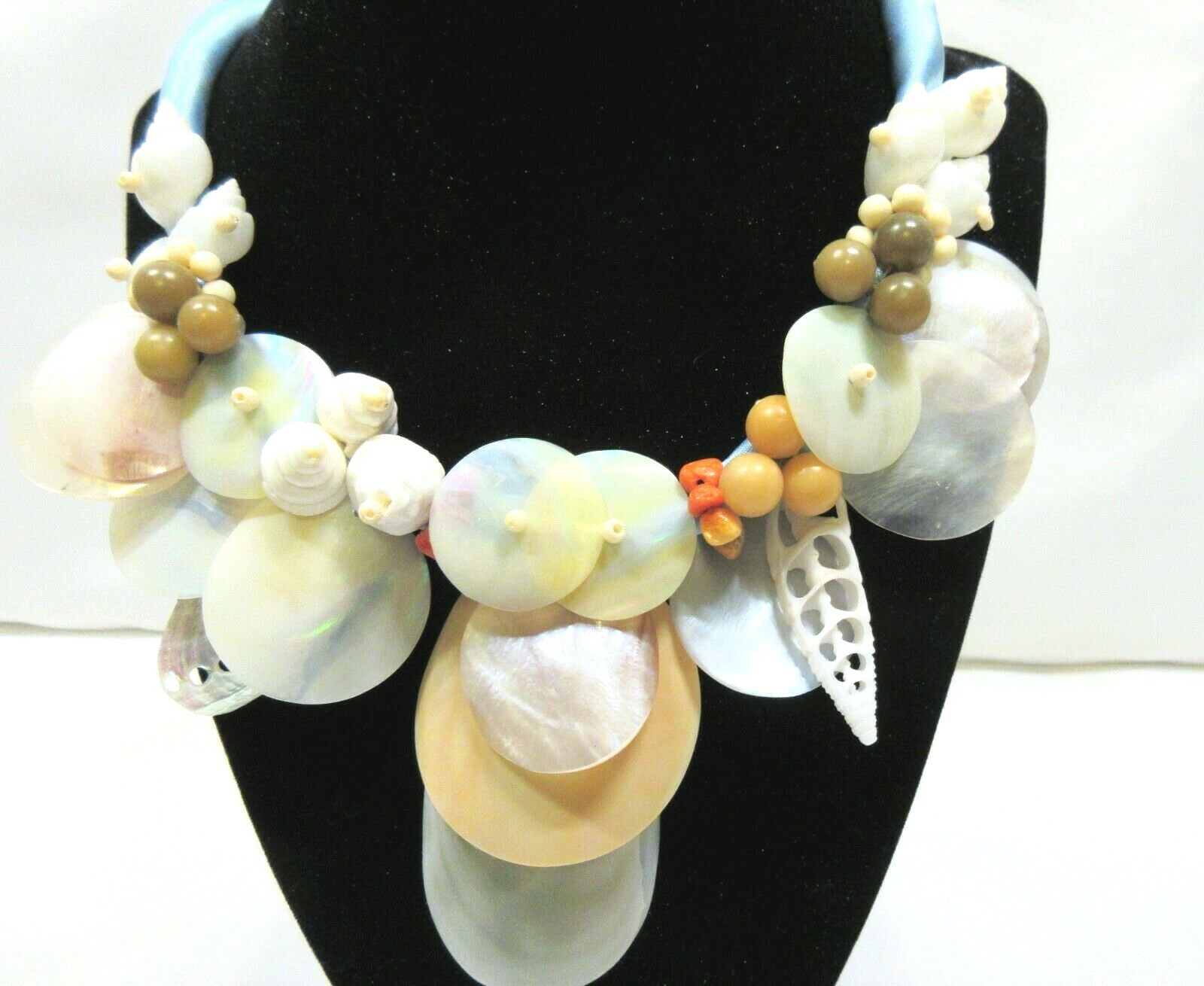 Very Unique Boho Handmade Statement Necklace MOP … - image 4