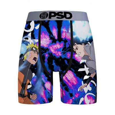 PSD Naruto Vs. Sasuke Men's Tie-Dye Boxer Briefs Breathable Anime 123180039