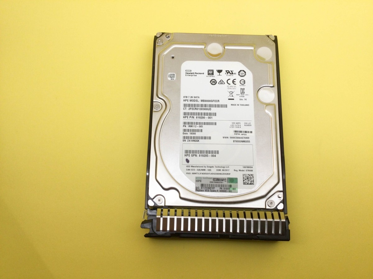 819203-B21 HP 8TB SATA 6G 7.2K 3.5IN SC 512E DS HDD 820033-001 | eBay
