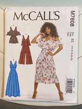 McCall's M7608 Sleeveless or Cold Shoulder Romper, Jumpsuit Sz 14-22 UNCUT NEW