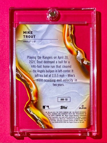 Mike Trout RARE REFRACTOR HEATWAVE DIECUT SP BOWMAN'S BEST INSERT CARD - MINT! - Picture 9 of 9
