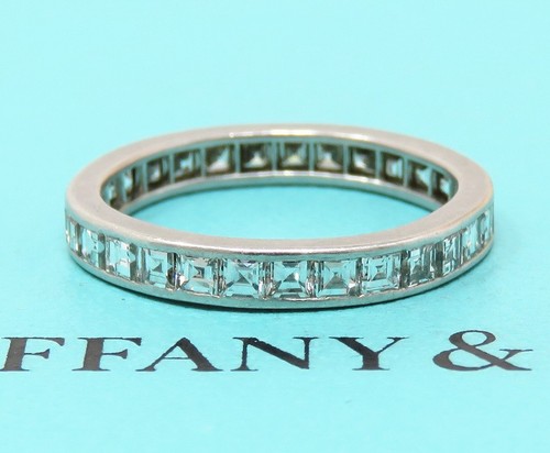 NYJEWEL Tiffany & Co. Platinum Princess Cut Diamond Eternity Band Ring