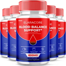 (5 Pack) Elaracore Glycogen Support Pills Formula for Circulation (300 Capsules)