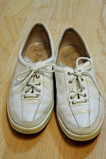 VINTAGE lässige weiße Lofters Halbschuhe aus Leder von Remonte in Größe 36