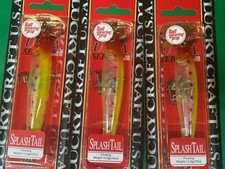 3 Lucky Craft Splash Tail Topwater Prop Baits Ghost Nishiki