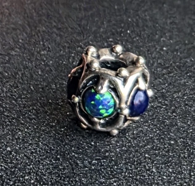 "TROLLBEADS"~ESTERLINA~PLATA~LAA~925~MULTI~PIEDRA~"SABIDURÍA"~PULSERA~DIJE~RETIRADO Foto 2 de 4