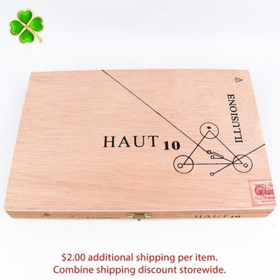 Illusione Haut 10 Empty Wood Cigar Box 10.75'' x 7'' x 1.25''