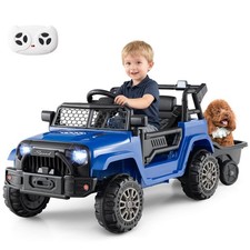 Kids Ride On UTV Car w/Detachable Trailer,Parent Remote Control, Light  Music